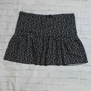 Brandy Melville - Navy Pull-On Tie Floral Print Kenzo Skirt‎ - One Size